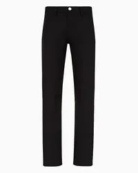 Giorgio Armani Five-pocket-hose In Regular Fit Aus Schurwolle Schwarz