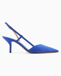 Giorgio Armani Slingbacks Aus Laminiertem Veloursleder Electric