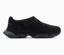 Monkstrap-Sneaker aus Veloursleder