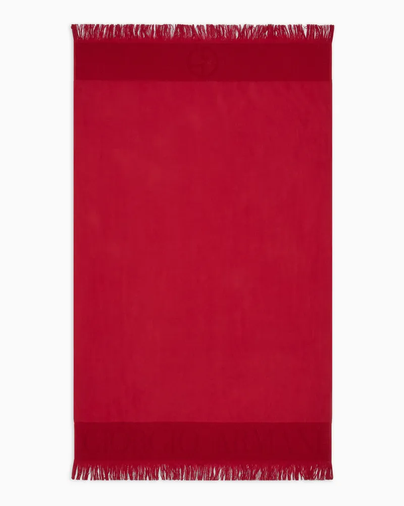 Giorgio Armani Strandtuch aus Baumwolle mit Jacquard-Stoff-Logo Pink