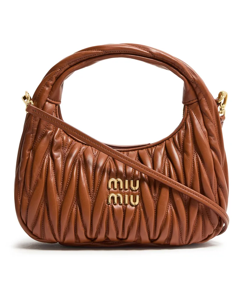 Miu Miu Hobo-Bag Wander aus gestepptem Nappaleder 