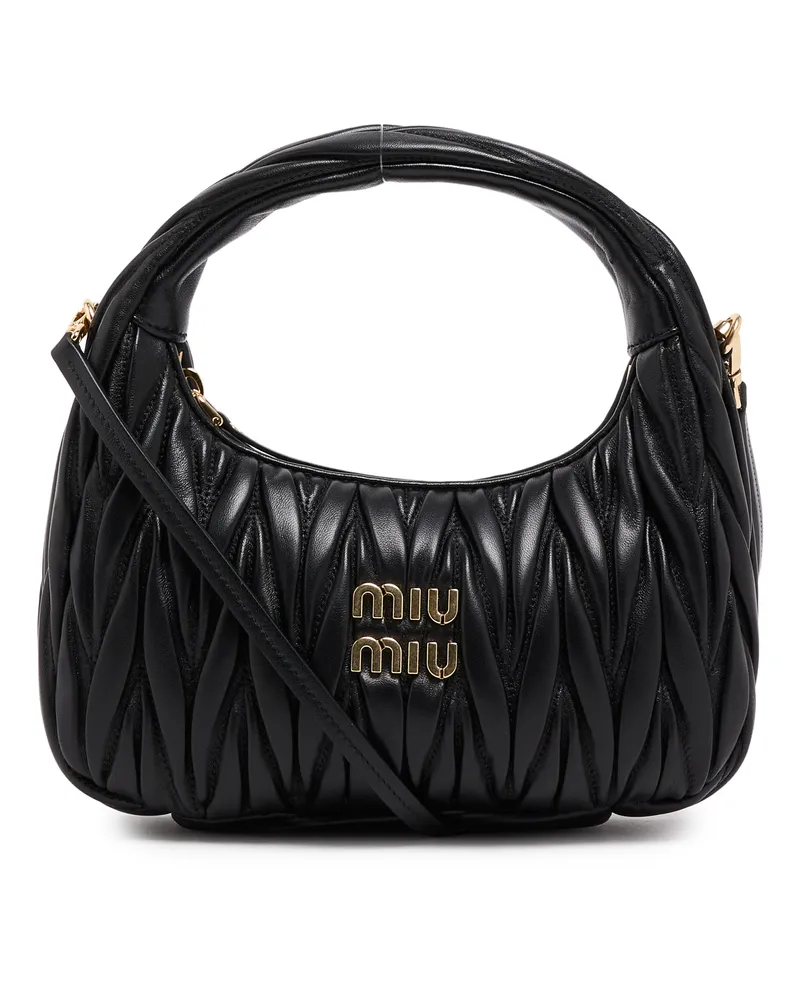 Miu Miu Hobo-Bag Wander aus gestepptem Nappaleder 