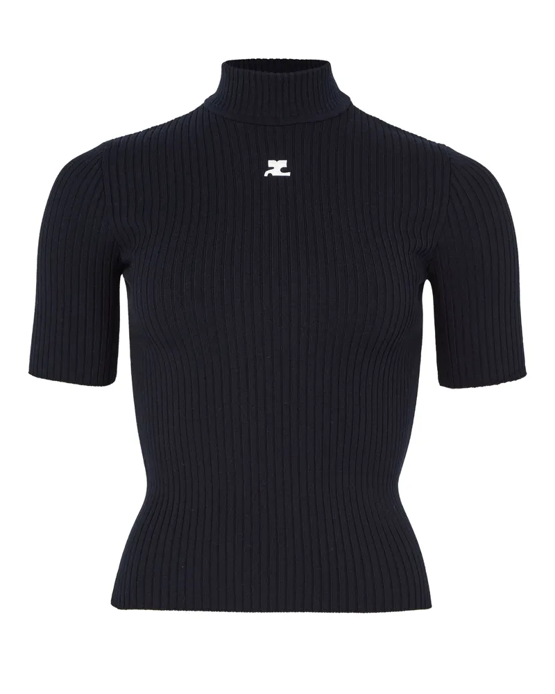 Courrèges Kurzärmeliger Pullover aus Rippstrick 