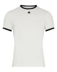 Courrèges T-Shirt mit Kontrastdellen White