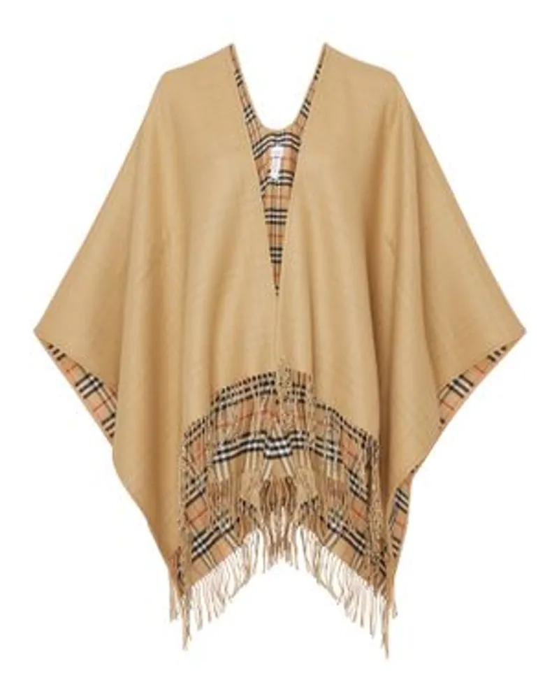 Burberry Cape mit Karomuster Beige