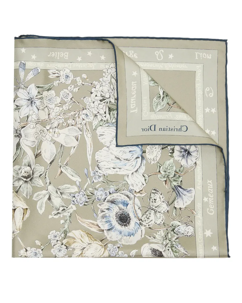 Dior Quadratisches  Zodiac Flowers 70 Tuch Green