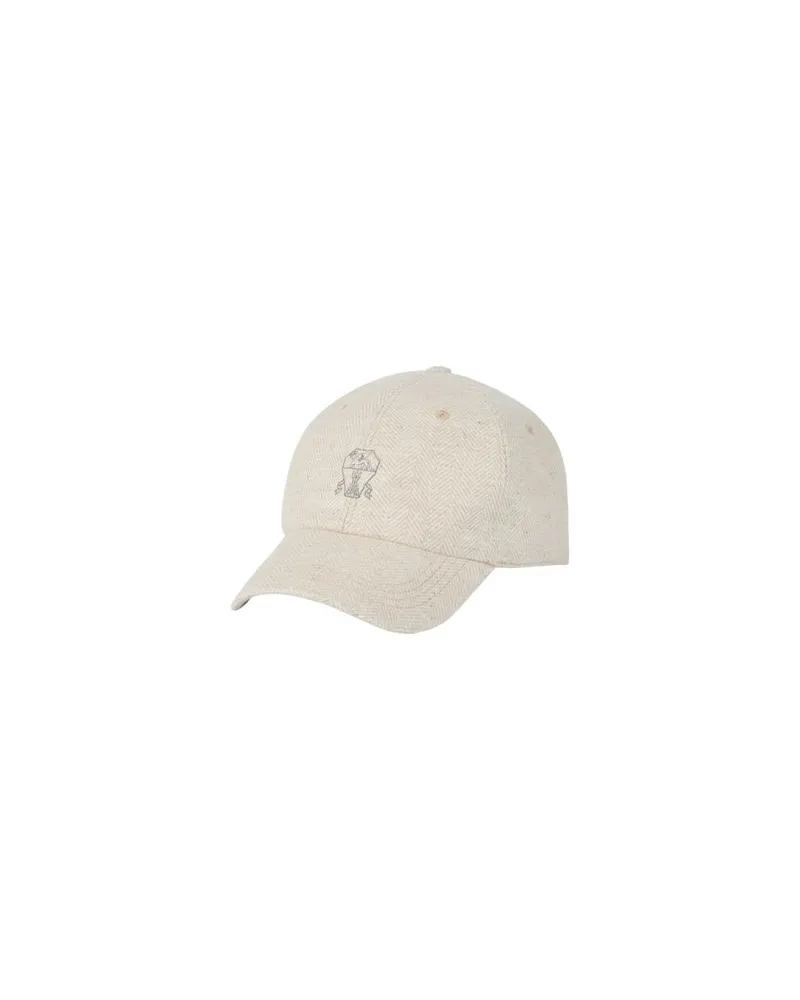 Brunello Cucinelli Baseballkappe mit gesticktem Logo White