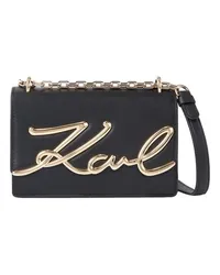 Karl Lagerfeld Kleine Schultertasche mit K/Signatur Black