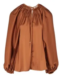 Maison Rabih Kayrouz Bluse mit Puffärmeln Brown