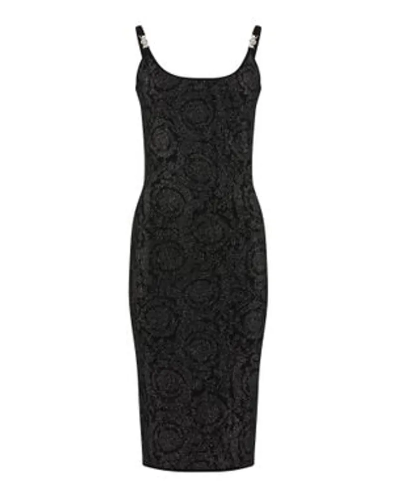 Versace Strukturiertes Strickkleid Barocco Black