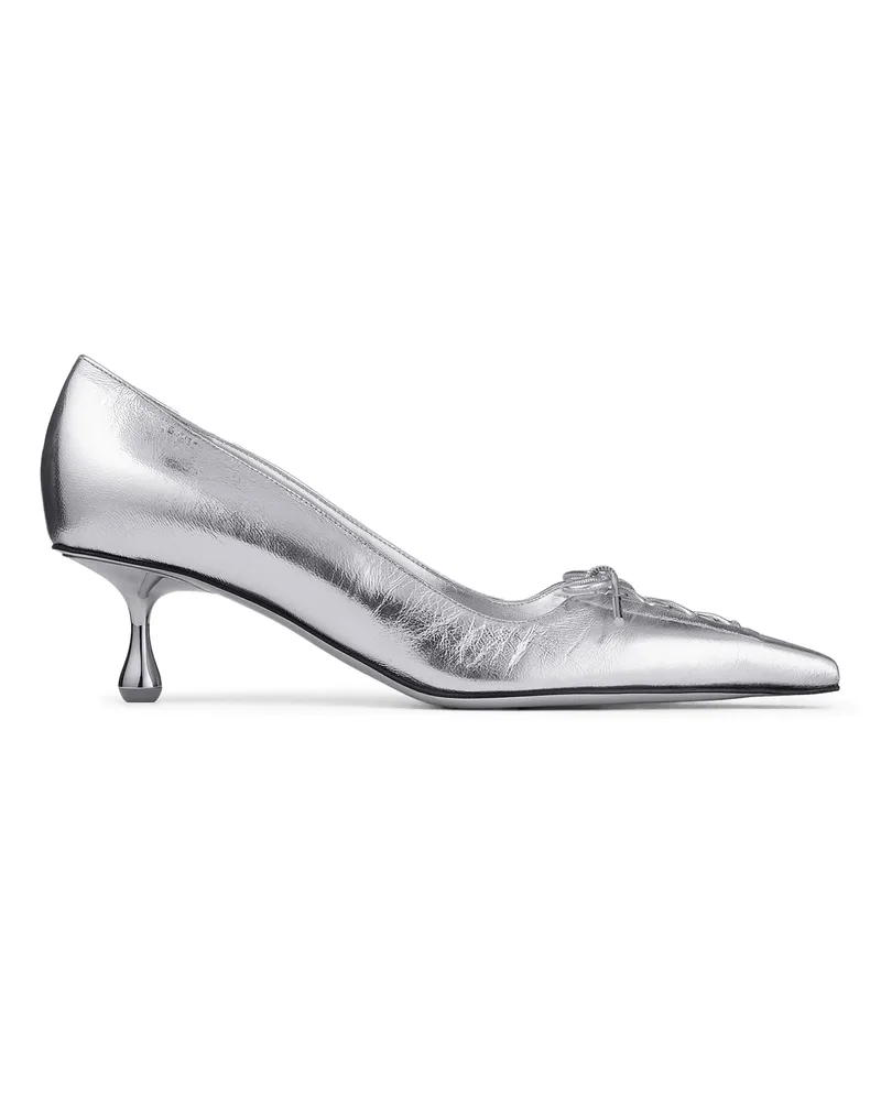 Jimmy Choo Silberfarbene Stiefeletten Scarlett 50 