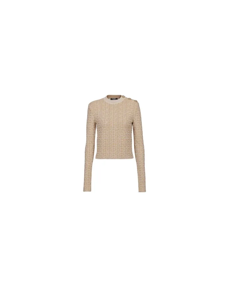 Balmain Top Monogramm PB Labyrinthe Beige