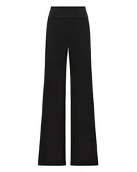 GALVAN Wide Leg Crepe Trousers Black