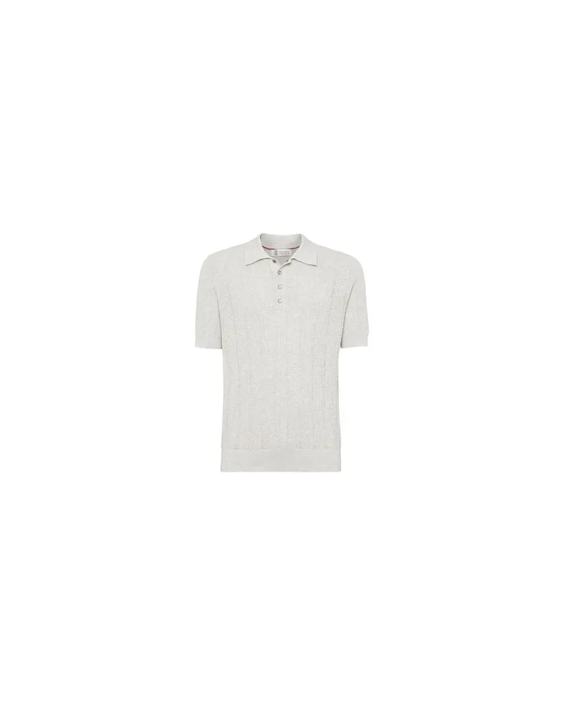 Brunello Cucinelli Gestrickte Poloshirt Grey