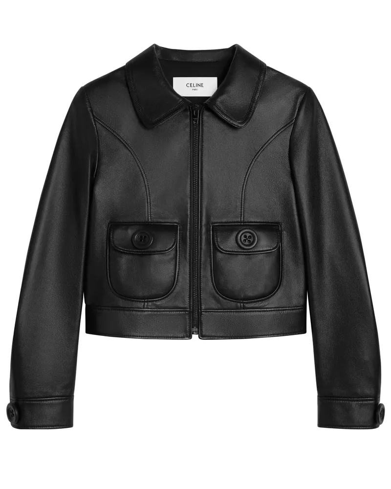 Celine Gerader blouson aus weichem lammfell 