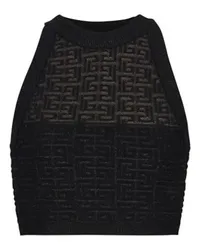 Balmain Stricktop Monogramm Pb Labyrinthe Black