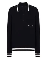 Balmain Langärmeliges Poloshirt Black