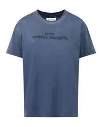 Maison Margiela T-Shirt mit Reverse Logo Blue