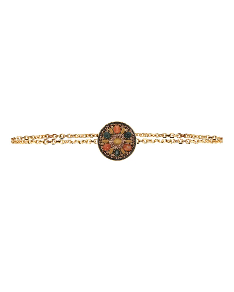 Celine Gestickte Messingkette Multicolor