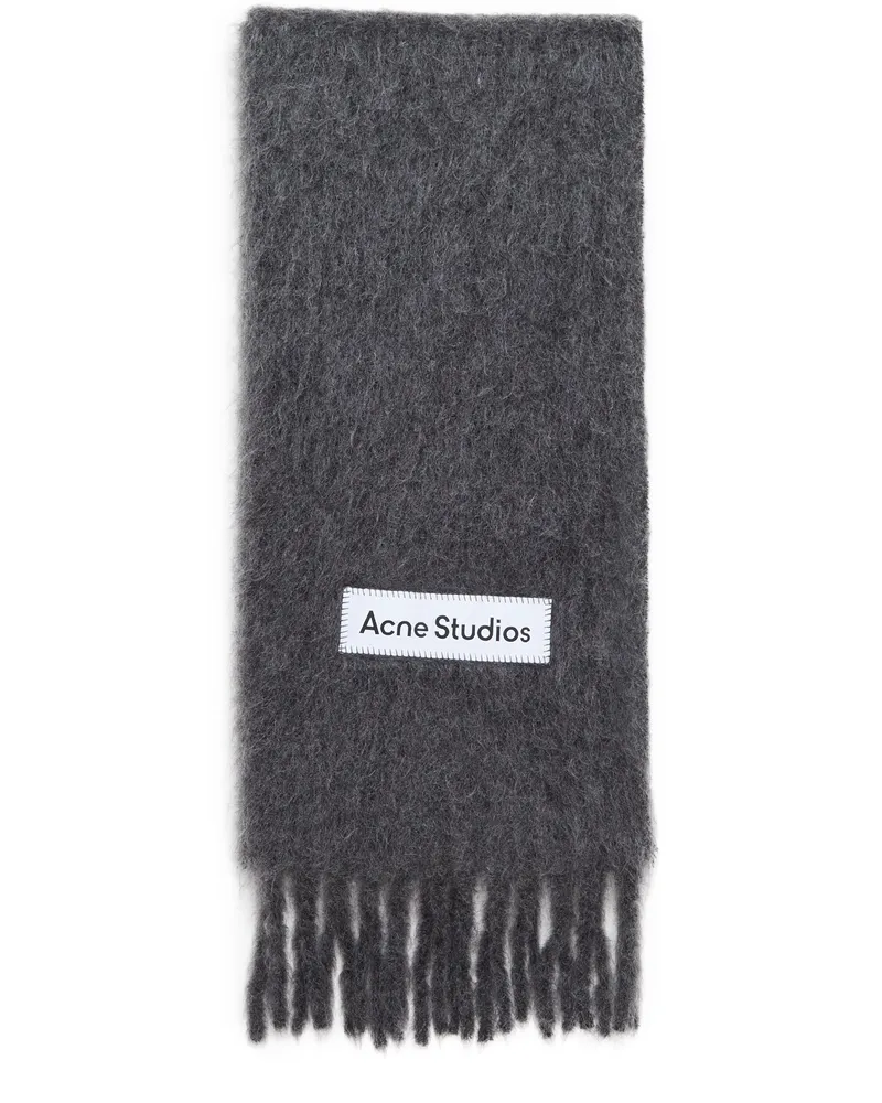Acne Studios Wollschal mit Fransen Grey