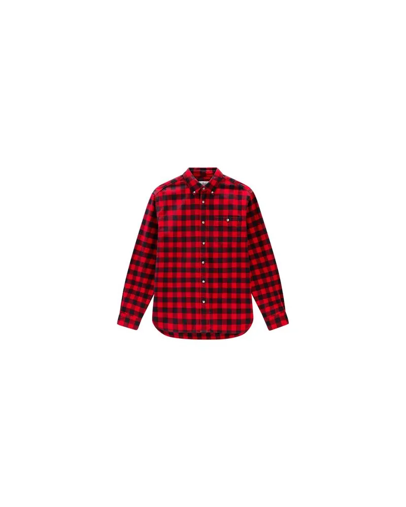 Woolrich Traditionelles Flanellhemd mit Karomuster Red