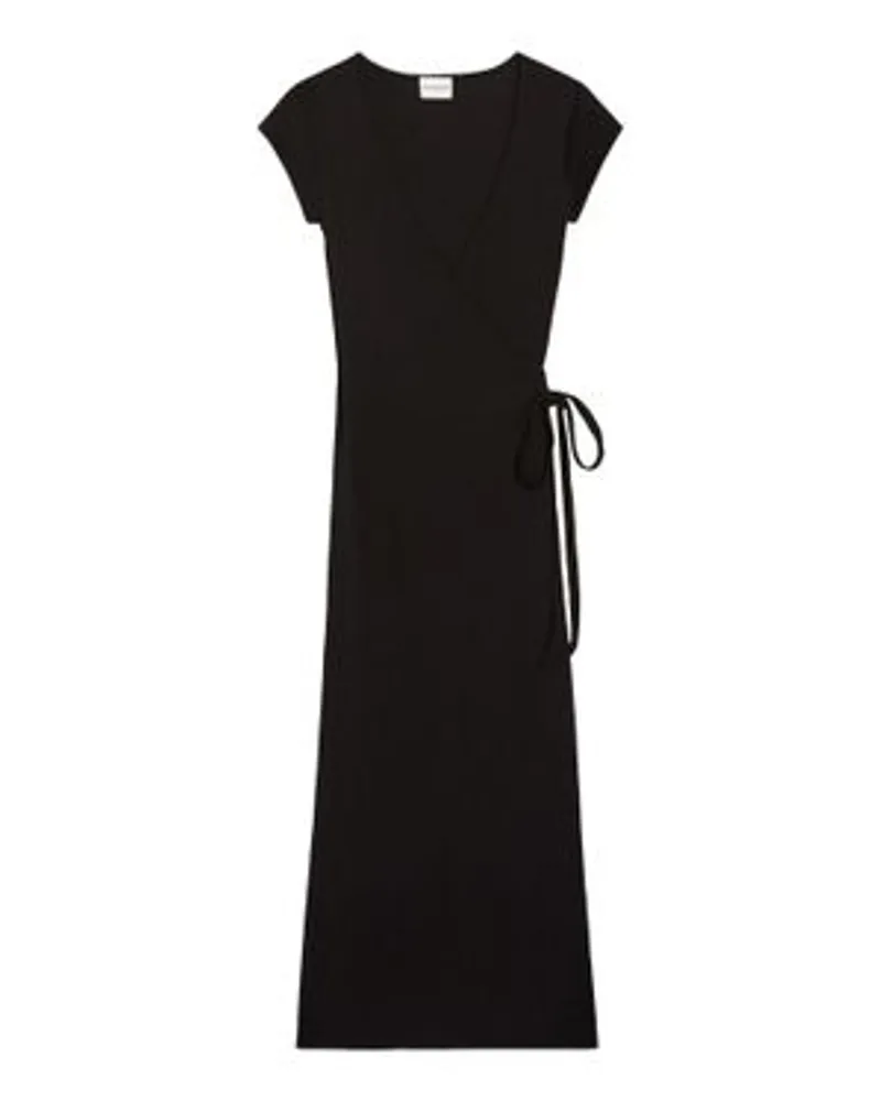 Claudie Pierlot Midi-Kleid in Wickeloptik Black