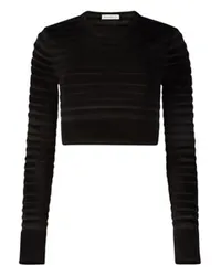 Nina Ricci Crop-Top mit Ton-in-Ton-Streifen Black