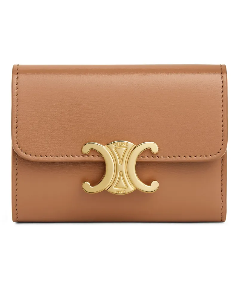 Celine Kompakte brieftasche Triomphe aus glänzendem kalbsleder Metallized