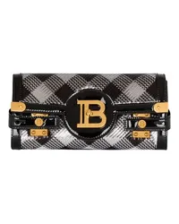 Balmain Clutch B-Buzz 23 mit Pailletten Vichy Black