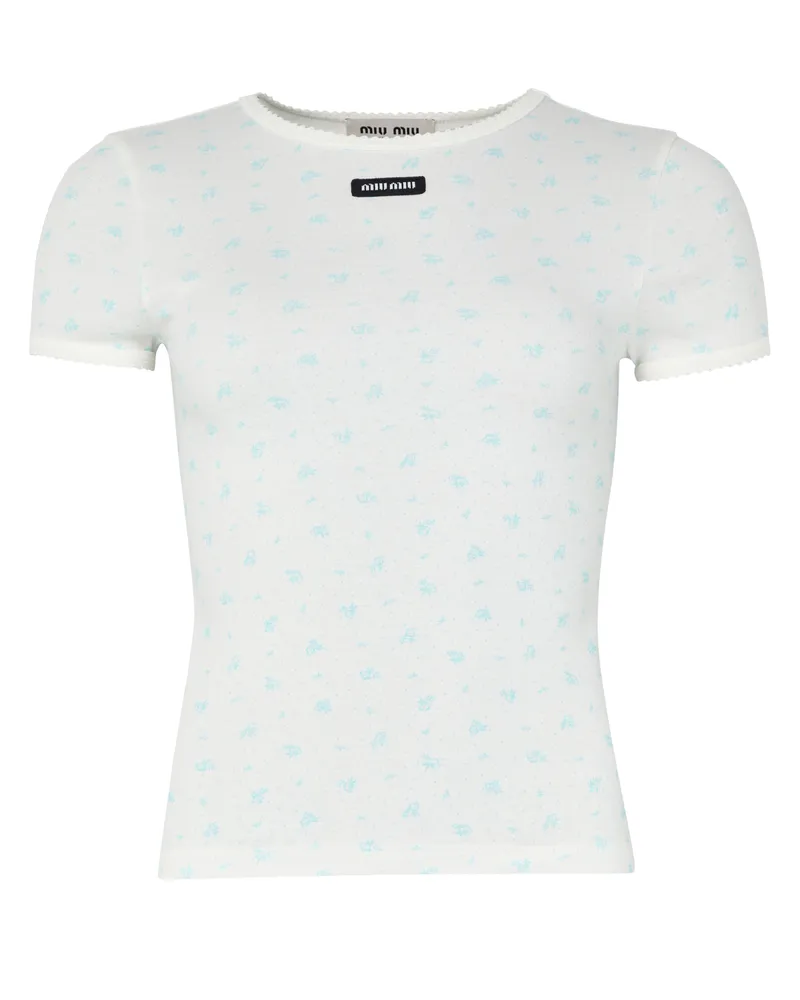 Miu Miu T-Shirt mit Blumenprint 