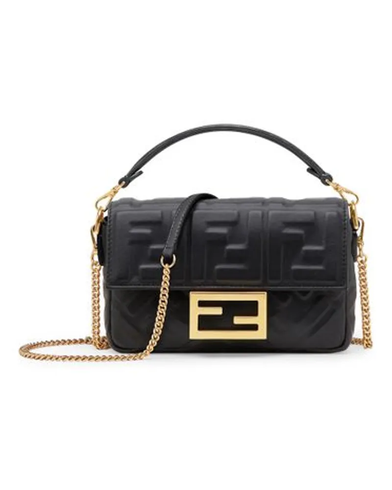 Fendi Baguette Mini Tasche Black