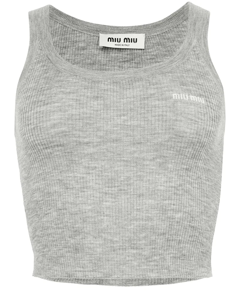 Miu Miu Ripp-Tanktop aus Kaschmir und Seide 