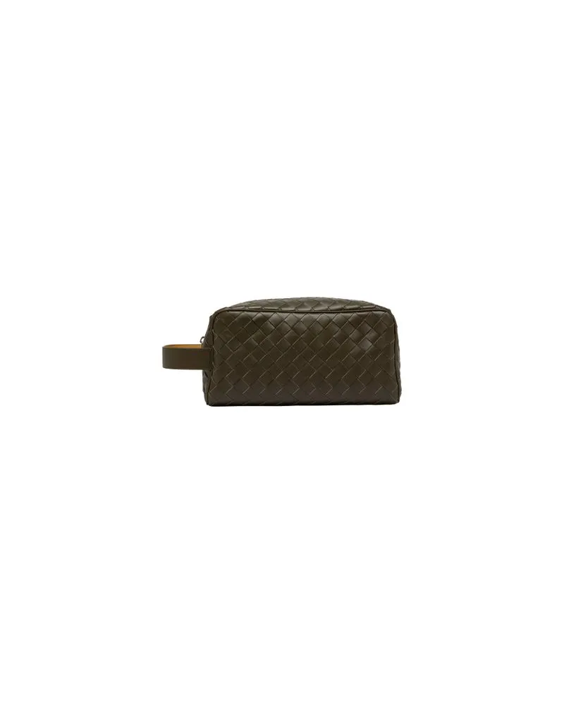 Bottega Veneta Lederrock aus Intrecciato Green