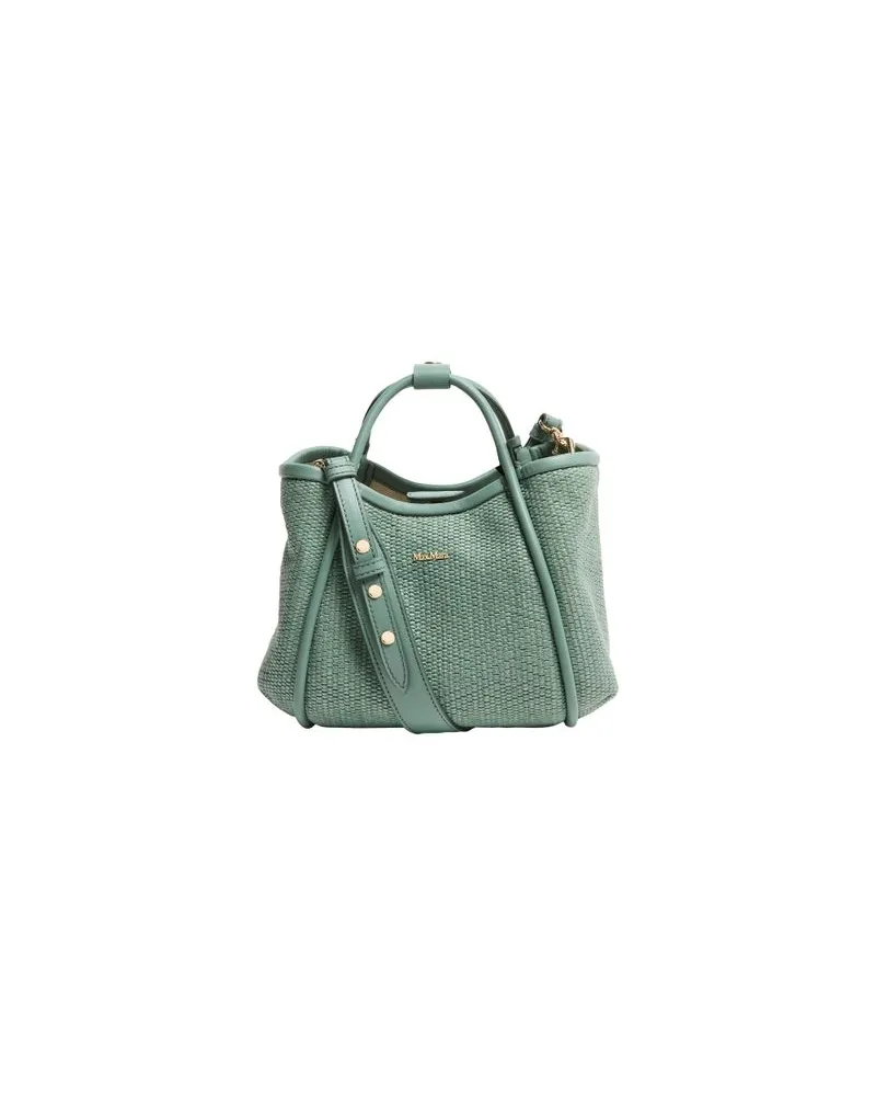 Bottega Veneta Lederrock aus Intrecciato Green