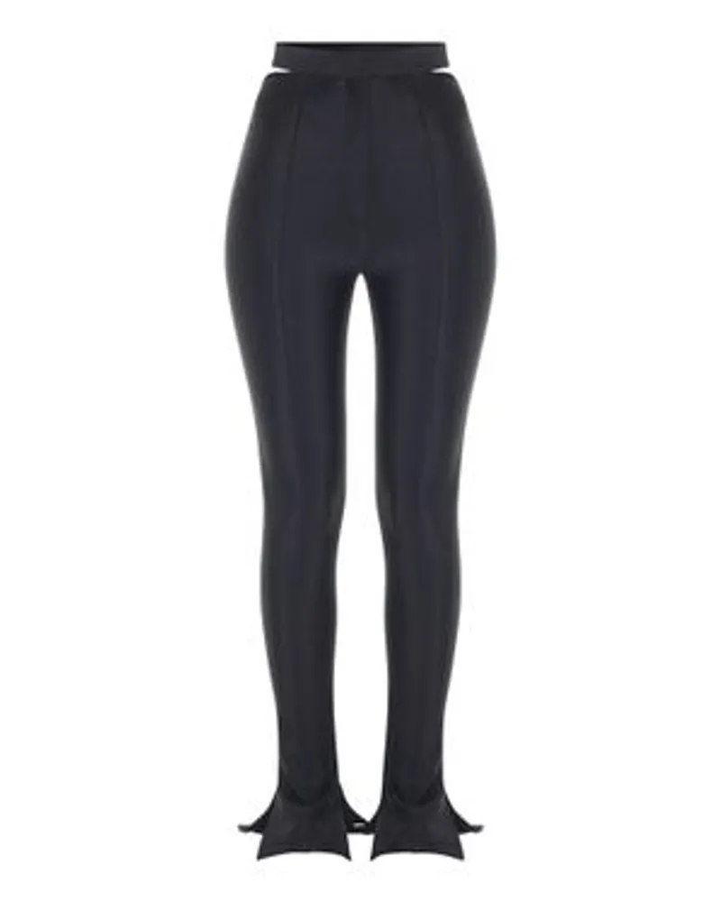 Thierry Mugler Gebondete Öko-Lycra-Hose Black