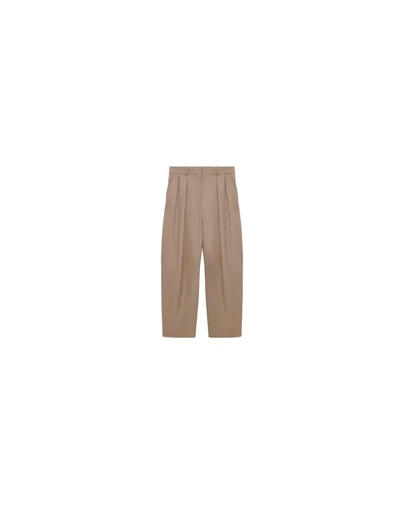 Loewe Wool barrel-leg trousers Beige