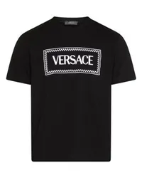 Versace Kurzarm-T-Shirt mit Logo Black