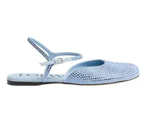 Ballerinas Toy Veloursleder mit Knöchelriemen und Strassverzierung