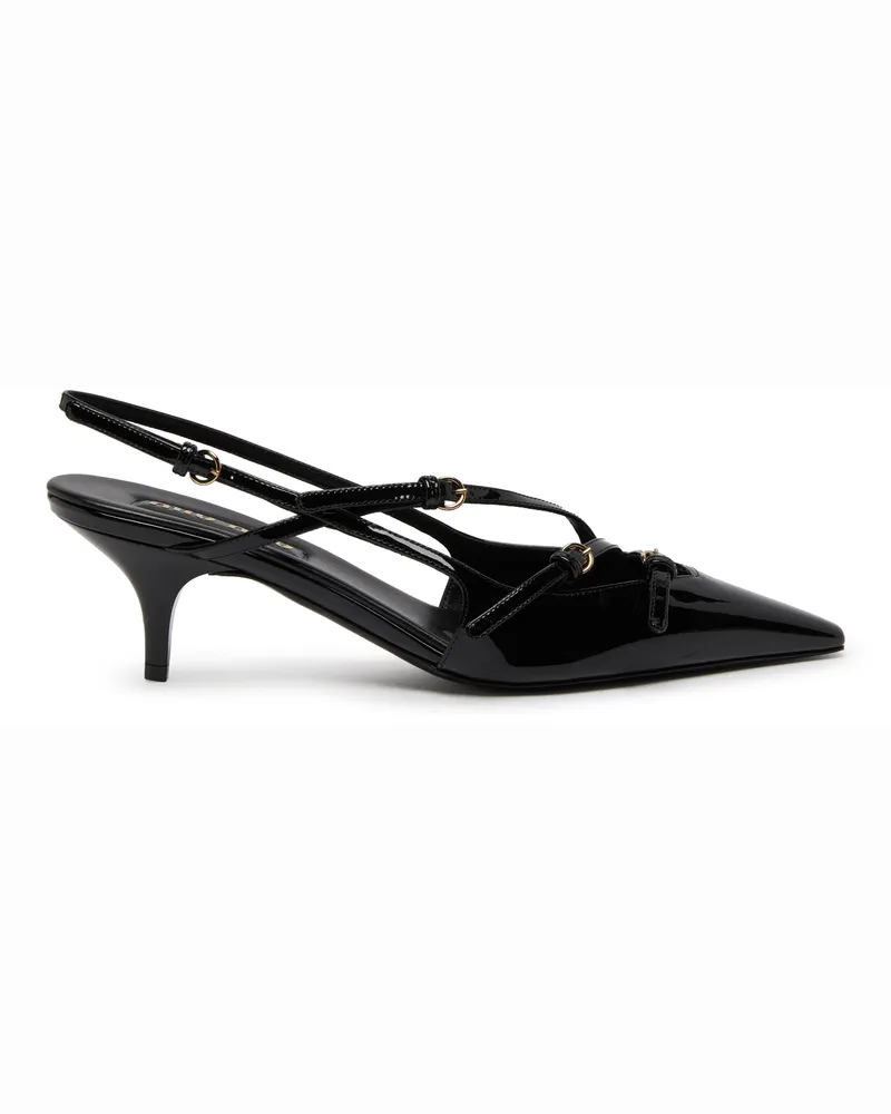 Miu Miu Slingback mit mehreren Riemen aus Lackleder 