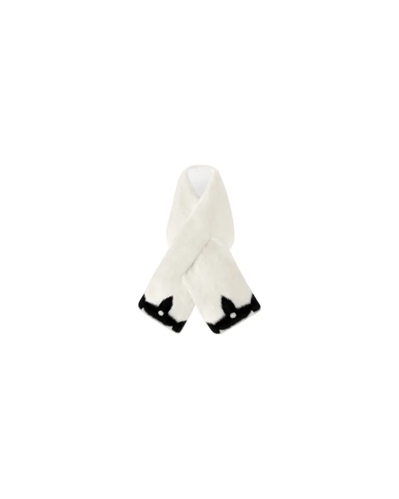 Louis Vuitton Set Fur Flowers Schal White