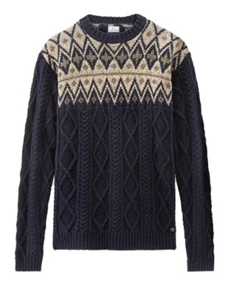 Woolrich Fair-Isle-Pullover Blue