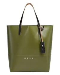 Marni Offener Shopper mit Marni-Anhänger Green