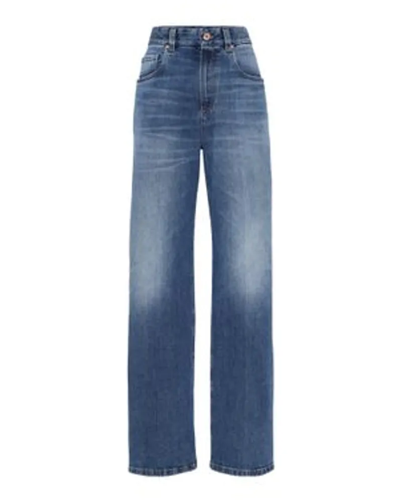 Brunello Cucinelli Loose-Jeans Blue