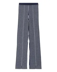 Claudie Pierlot Gestreifte Strickhose Blue