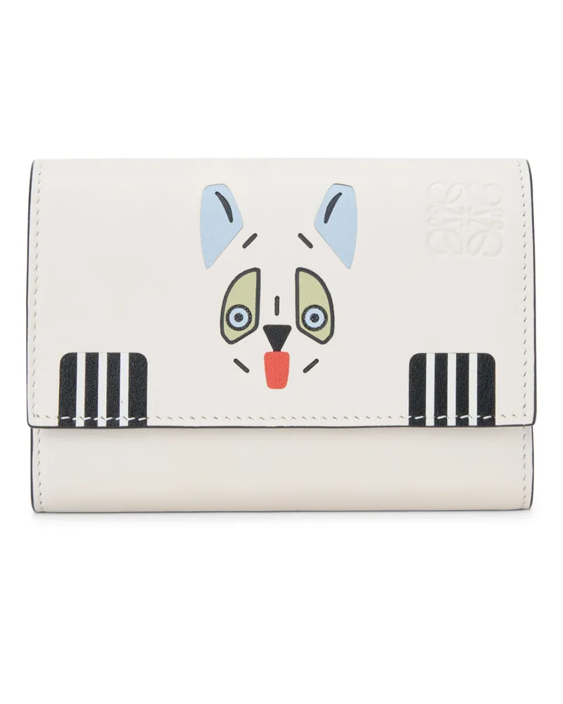 Loewe Brieftasche Louis Wain S33 aus Kalbsleder White