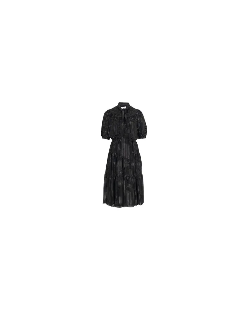 Celine Seidenkleid Prairie Mit Laméestreifen Black
