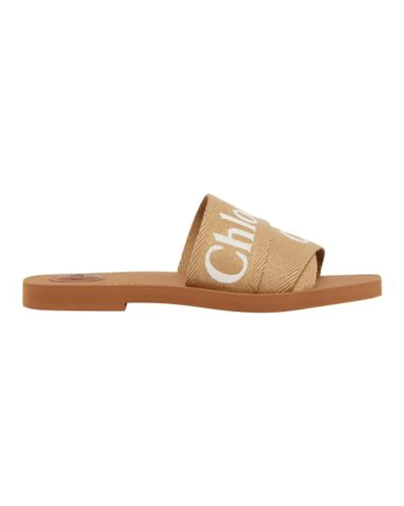 Chloé Flache Mules Woody Beige