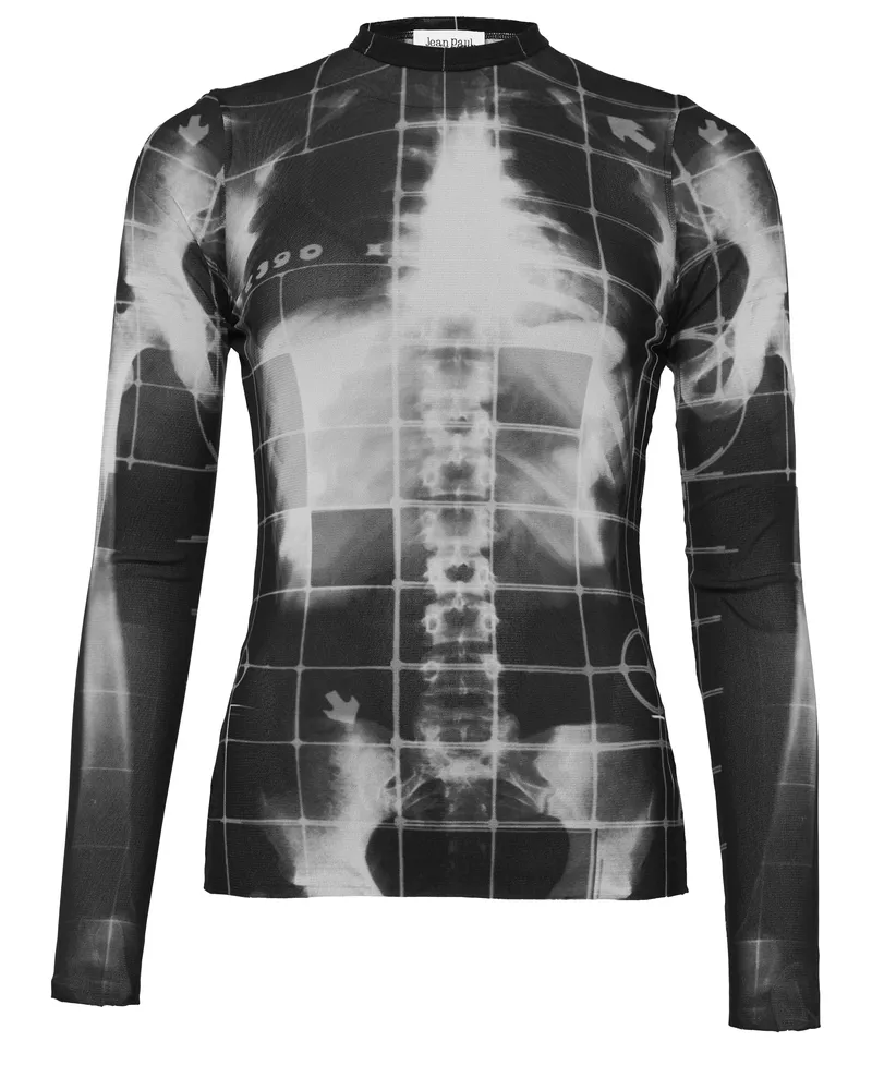 Jean Paul Gaultier Langärmeliges Mesh-Top The Squeletor 