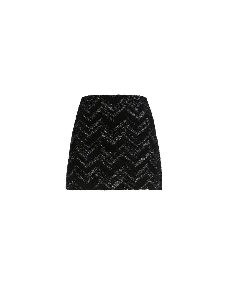 Missoni Bouclé-Minirock mit Lamé-Chevron-Motiv Black