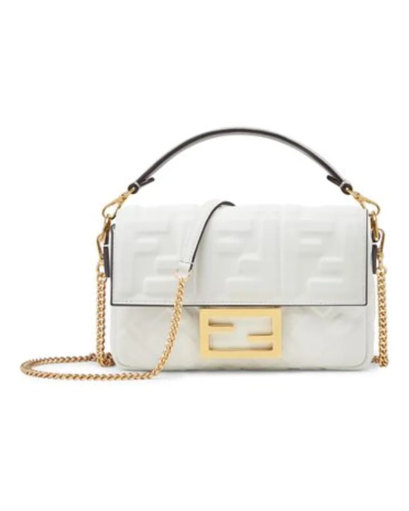 Fendi Baguette Mini Tasche White